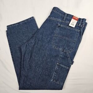 Wrangler Carpenter Jeans Size 44 x 32 Relaxed Dark Blue‎ Wash NWT